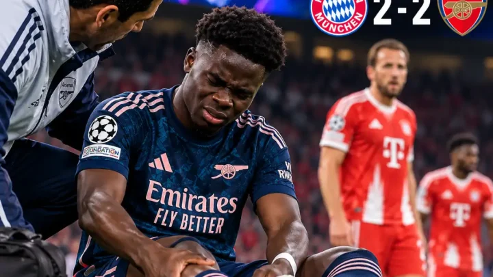 Arsenal Tahan Bayern 2-2, Bukayo Saka Alami Cedera